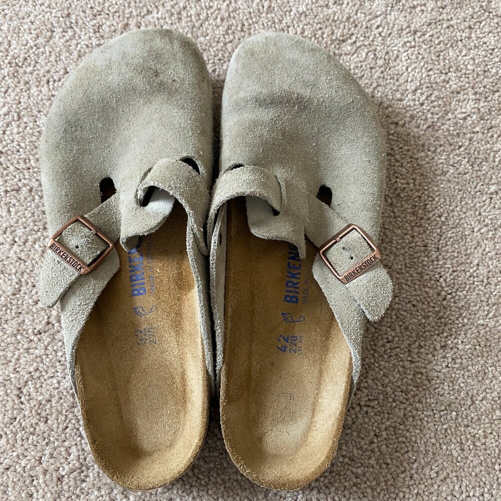 Boston Birkenstock Men's Suede Clog- 42 size for men